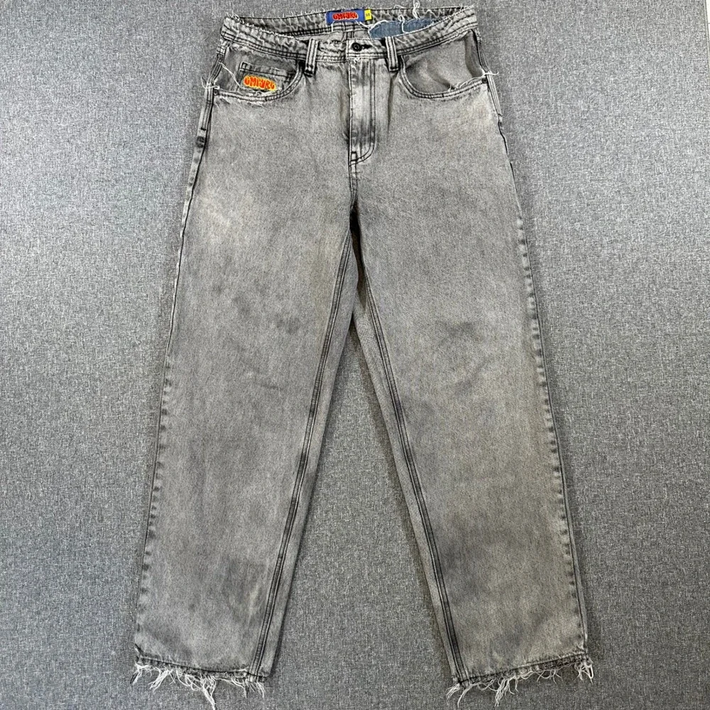 Empyre Loose Fit Skate Jeans Grey Washed Baggy Wide Leg Denim Mens 32 Y2K Style - Picture 1 of 11